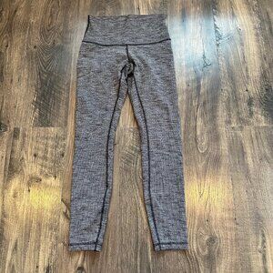GUC Women's Lululemon High-Rise Wunder Under Leggings, Black Gray Size 6